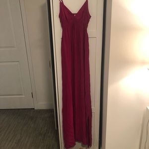 Cynthia Vincent silk fuchsia Slip Maxi Dress